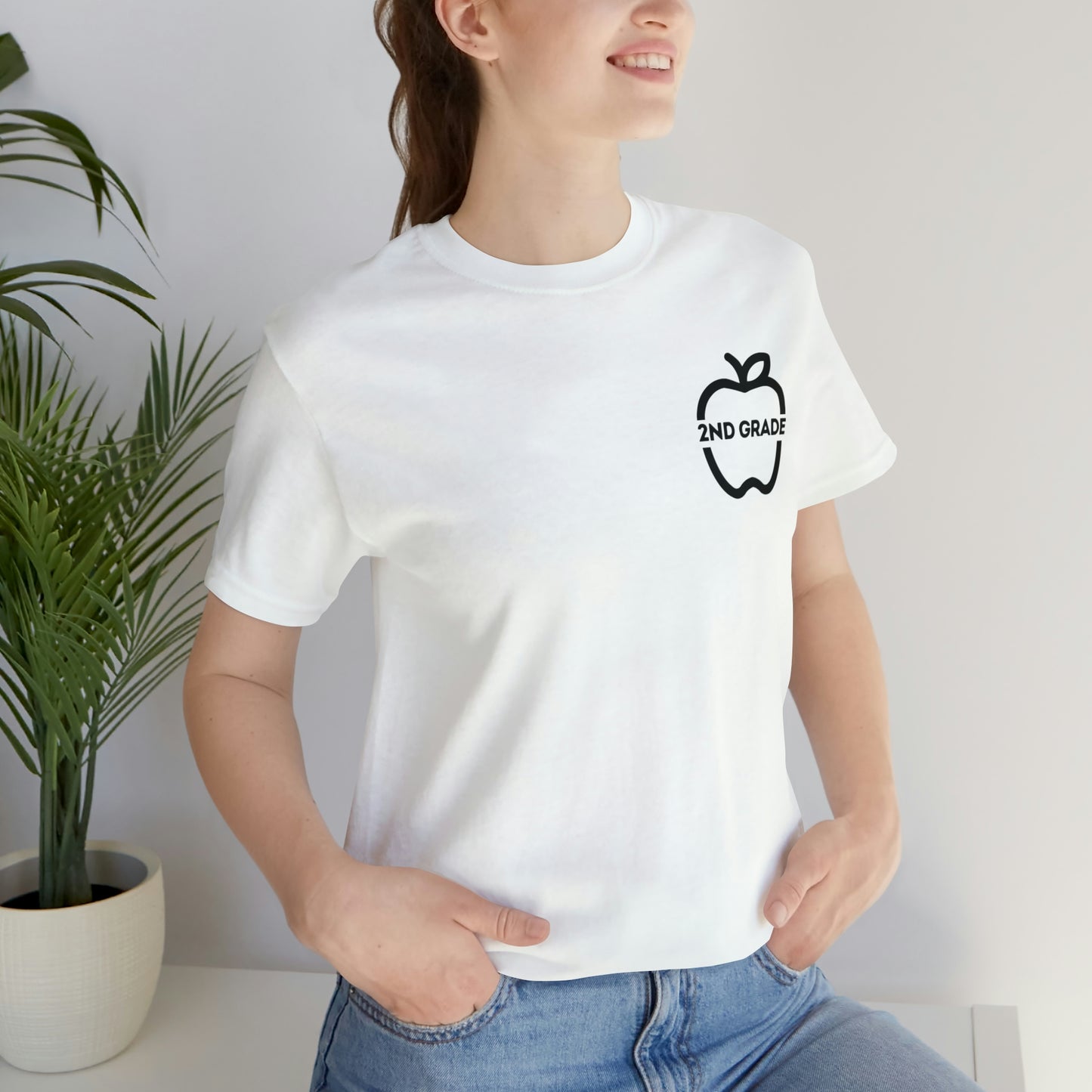 Grade Level Apple Tee-2nd Grade-Unisex Jersey Short Sleeve Tee