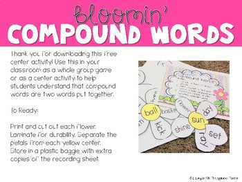 Bloomin' Compound Words Freebie