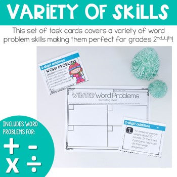 Differentiated Word Problem Task Cards: Add, Sub, Divide, Multiply