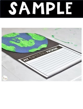 Earth Day Activity Writing and Hand-print Earth Craft Free
