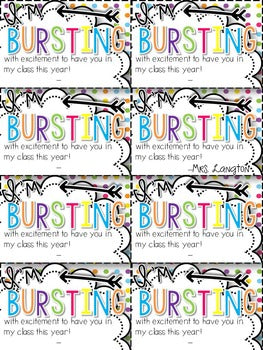 Meet the Teacher Starburst Tag