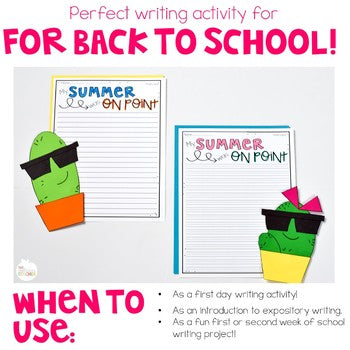 My Summer Vacation Cactus Writing Activity and Craft