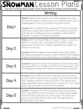 Snowman Writing How to Expository Writing and Craft