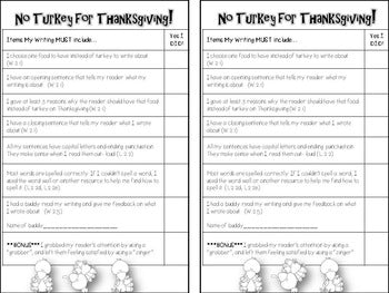 Turkey Writing Thanksgiving Persuasive Writing Craft