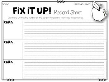 Writing Conventions Activity