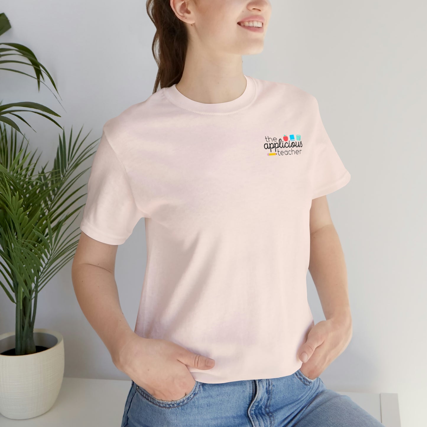 The Applicious Teacher Apple Tee-Unisex Jersey Short Sleeve Tee