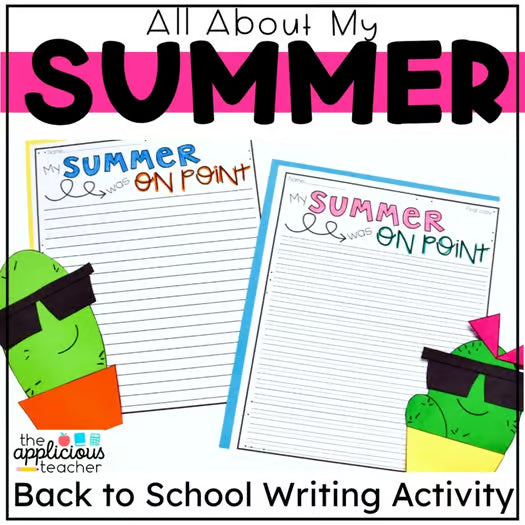 My Summer Vacation Cactus Writing Activity Back to School Writing