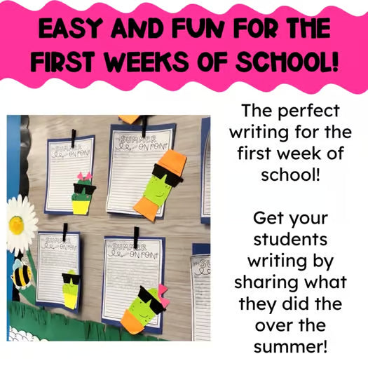 My Summer Vacation Cactus Writing Activity Back to School Writing