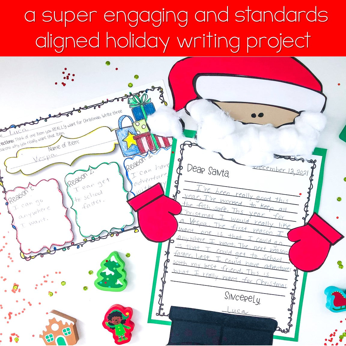 Santa Letter Writing Activity | Santa Craft | Santa Writing | Christmas Writing