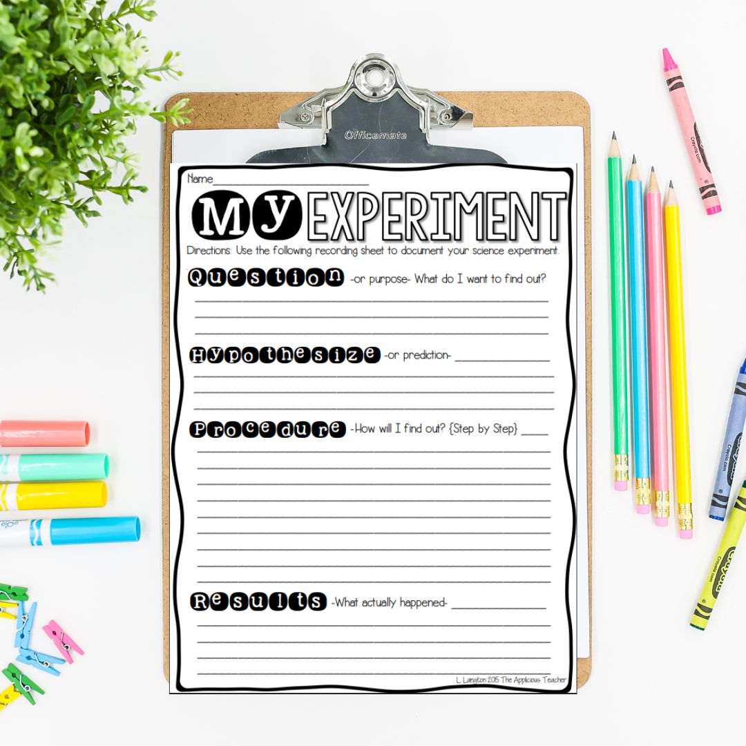 Method Record Forms Scientific Method Recording Sheet – The Applicious Teacher Resource Store