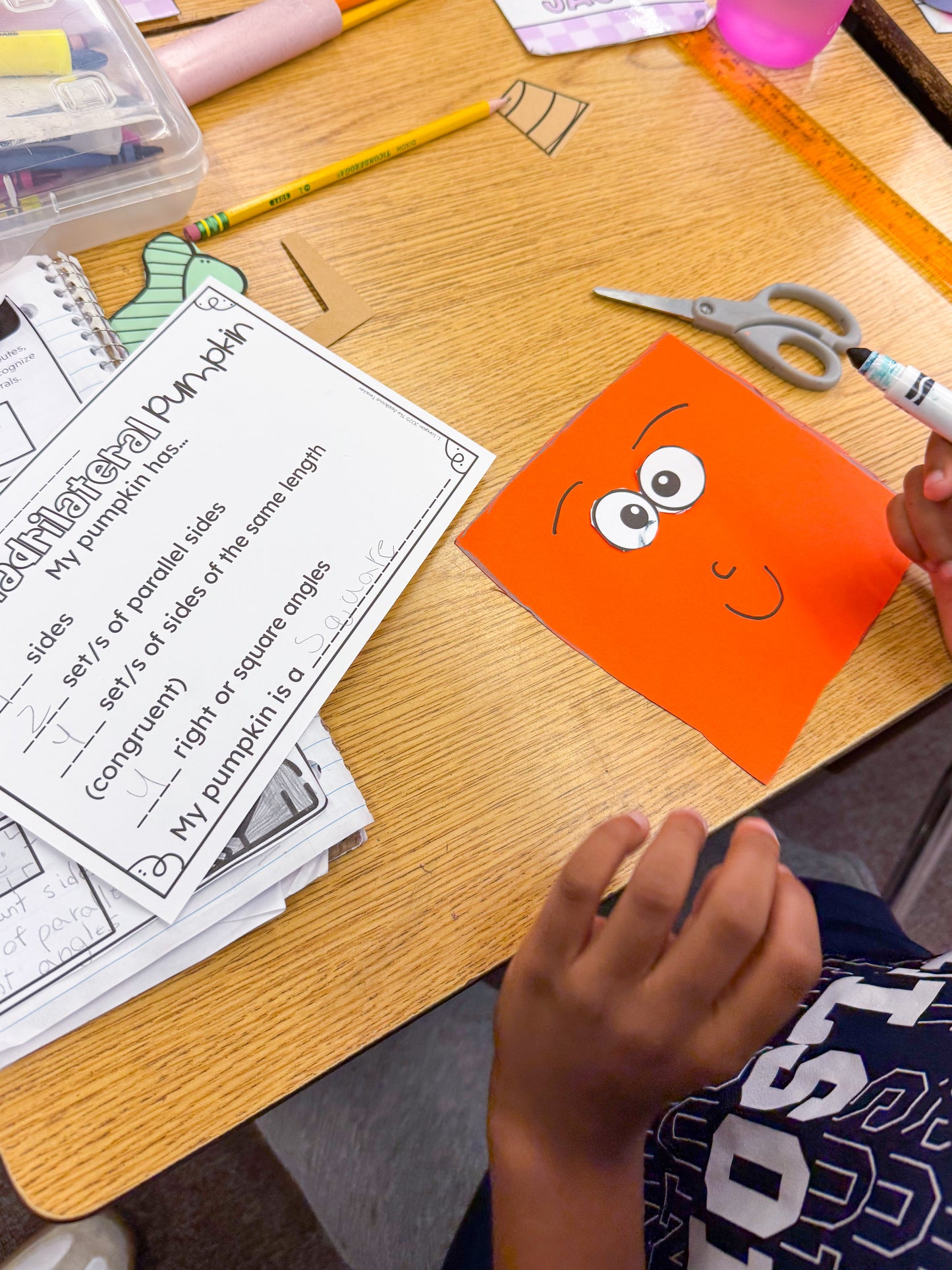 Quadrilateral Pumpkin Patch Project 3rd Grade Geometry Activity