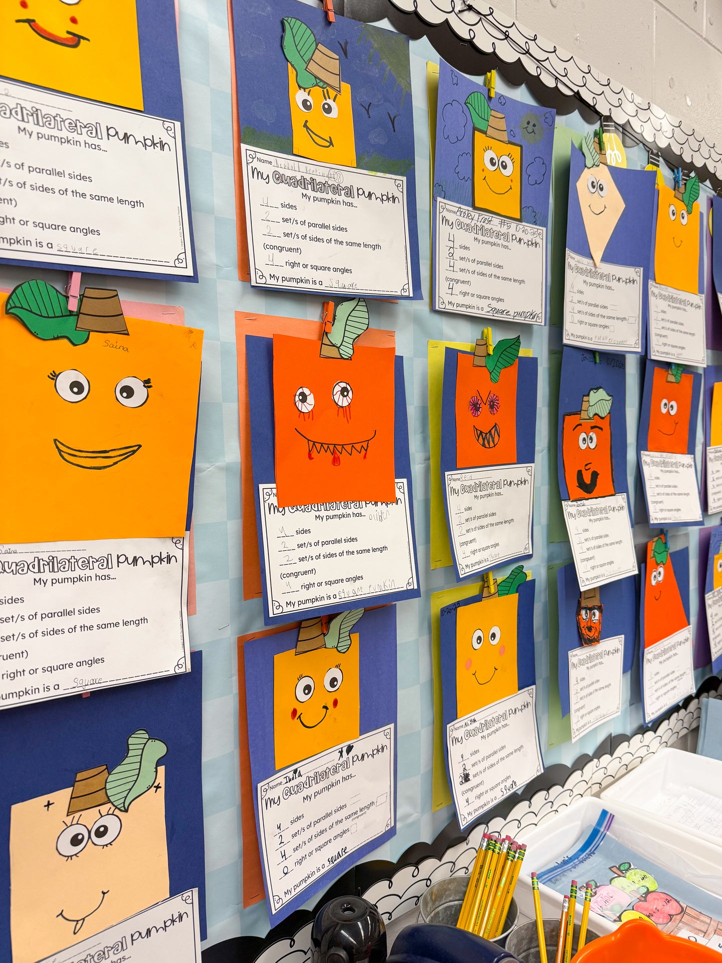Quadrilateral Pumpkin Patch Project 3rd Grade Geometry Activity