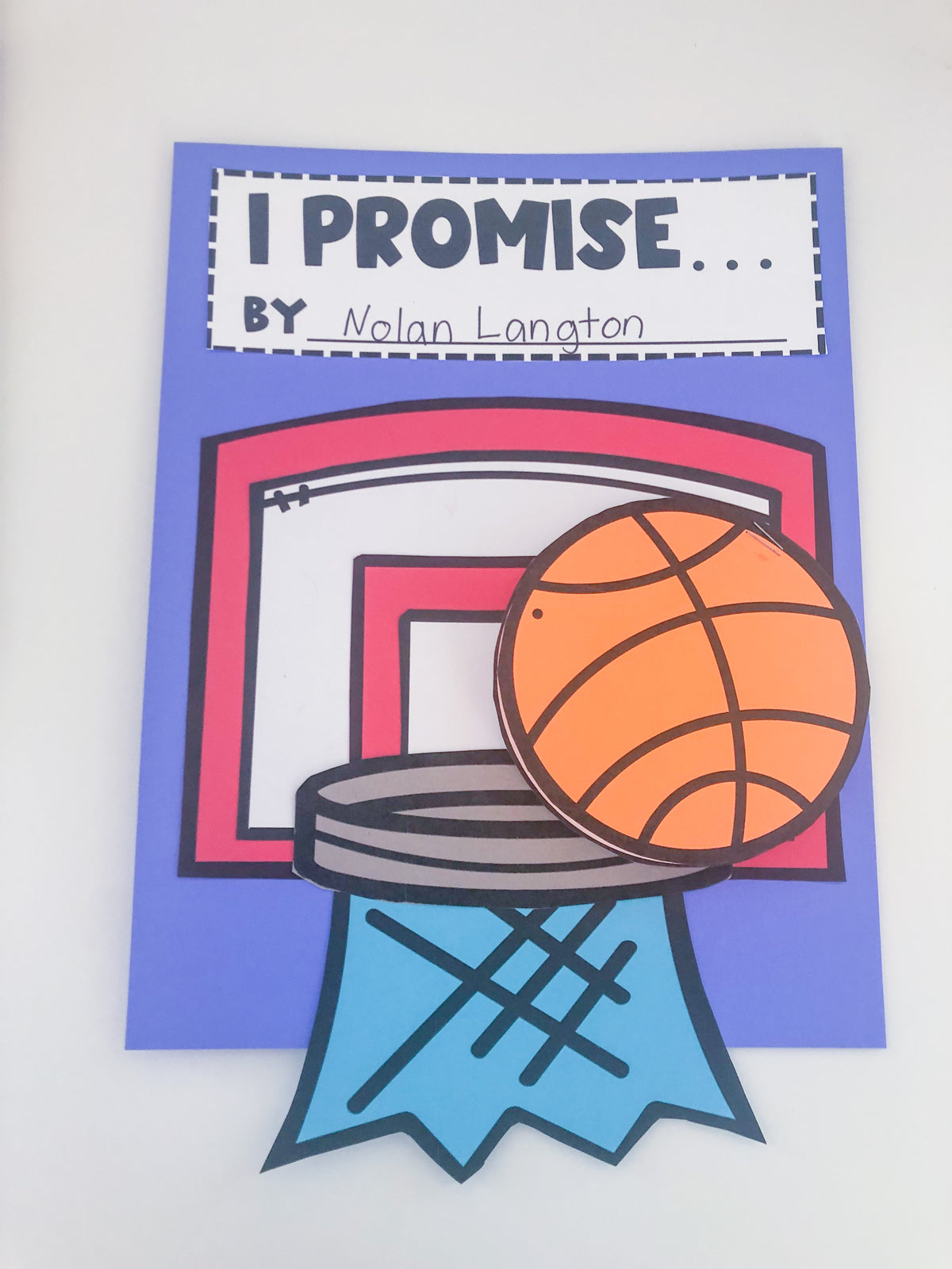 I Promise Classroom Community Basketball Activity and Craft