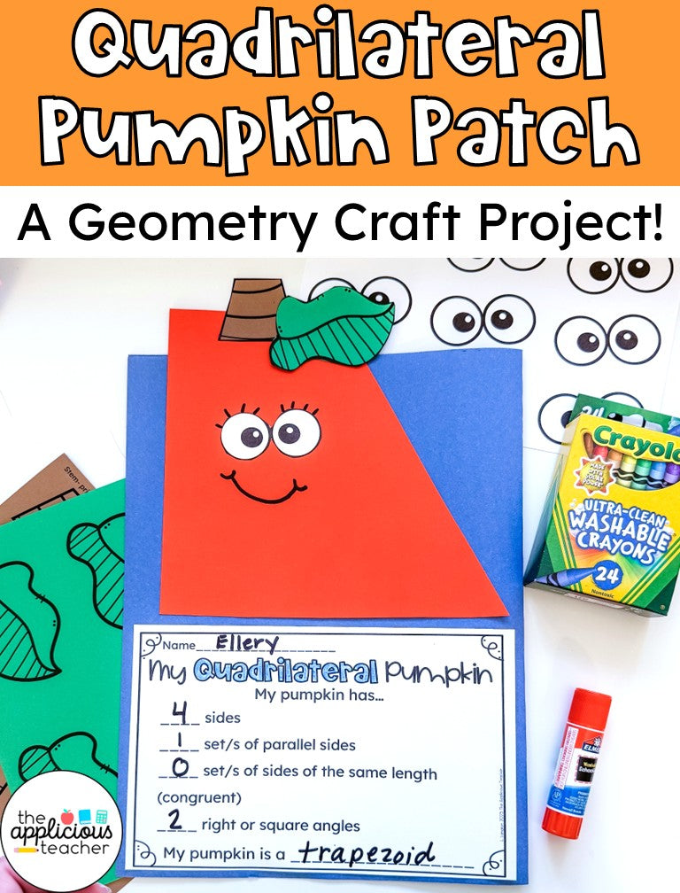 Quadrilateral Pumpkin Patch Project 3rd Grade Geometry Activity