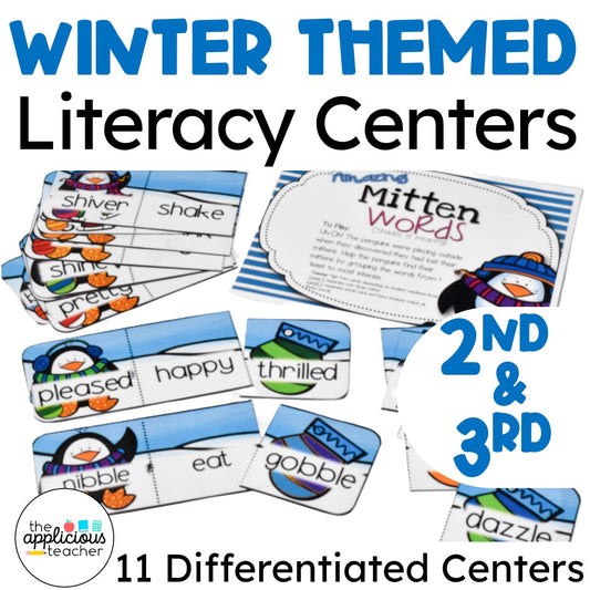 Snow Differentiated Literacy Centers for 2nd and 3rd Grade