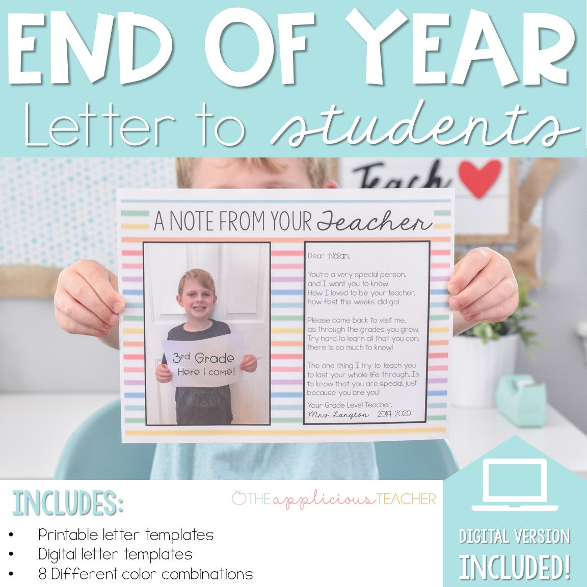 End of Year Student Gift- Letter from Your Teacher