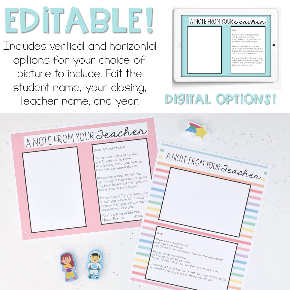 End of Year Student Gift- Letter from Your Teacher