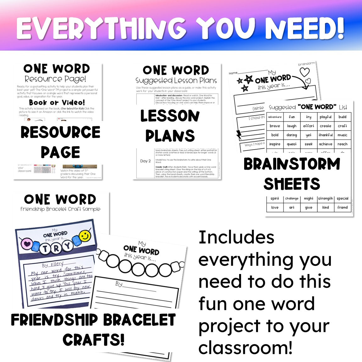 One Word Project for Kids Friendship Bracelet Craft