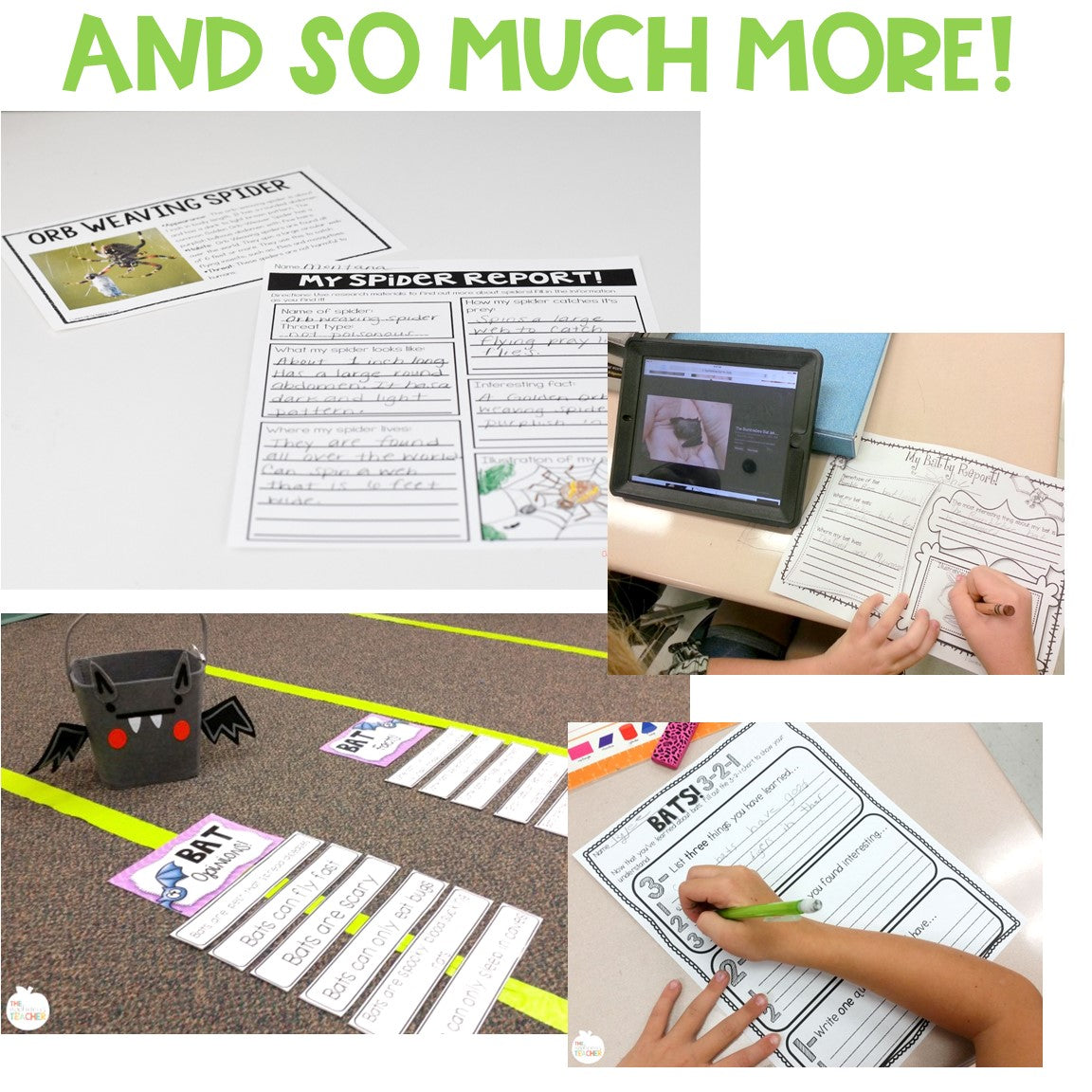 Bats and Spiders Activities Bundle | October Reading, Writing & Science Activities