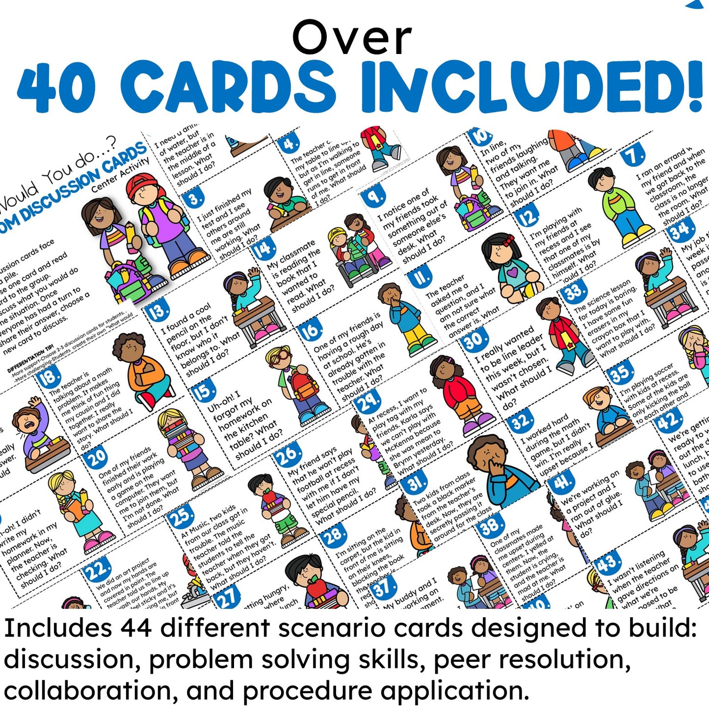 Back to School Class Discussion Cards: What Would You Do Cards