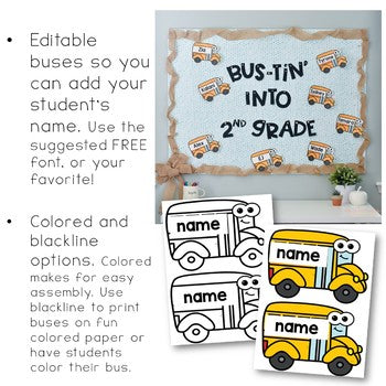 Back to School Bulletin Board: Bustin into School