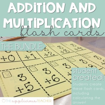 Basic Addition and Multiplication Flash Cards Bundle (0-9)