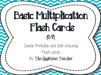 Basic Multiplication Fact Flash Cards (0-9)