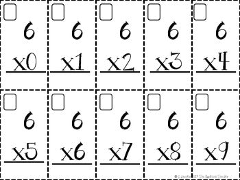 Basic Multiplication Fact Flash Cards (0-9)