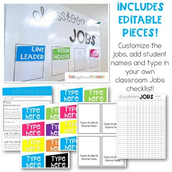 Classroom Jobs Chart Editable