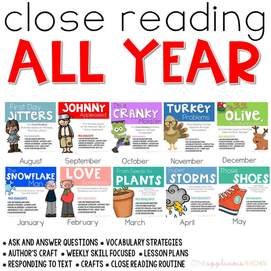 Close Reading Activities All Year Bundle