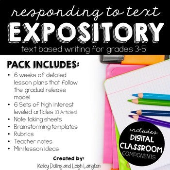 Responding to Text Writing Curriculum: Expository