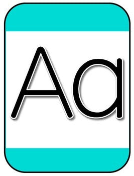 Simple Alphabet Teal and Green