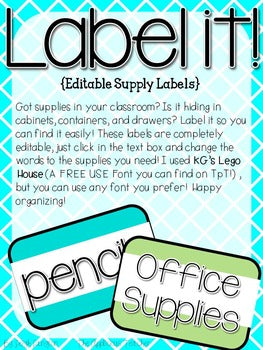 Simple Labels Teal and Gree