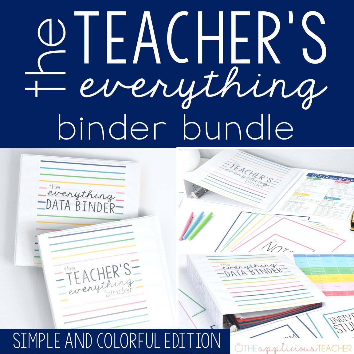 Teacher Everything Binder Bundle: Simple and Colorful