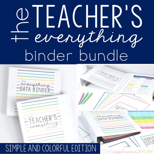 Teacher Everything Binder Bundle: Simple and Colorful