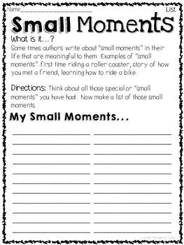 Small Moments Writing Pack