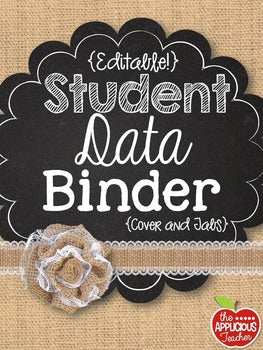 Student Data Binder Burlap Chalkboard