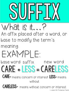 Suffix Activities: less full ion able