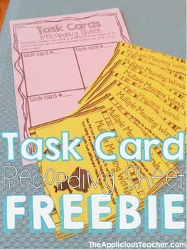 Task Cards Recording Sheet FREEBIE