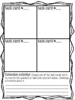 Task Cards Recording Sheet FREEBIE – The Applicious Teacher Resource Store