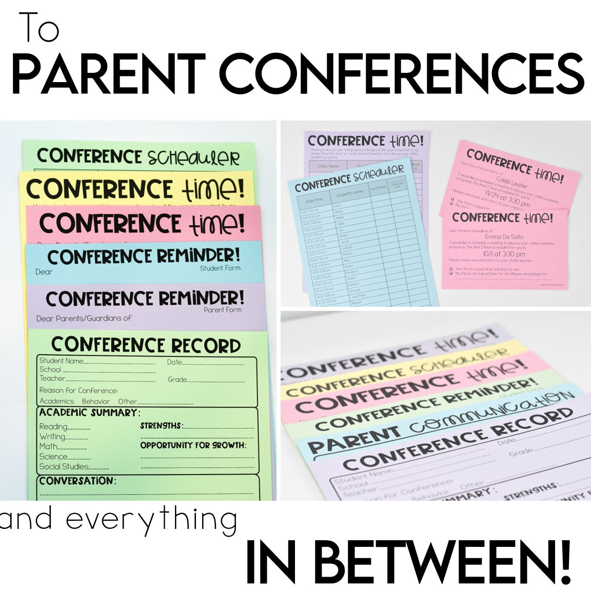 Back to School Forms and Checklists Printables and Editable