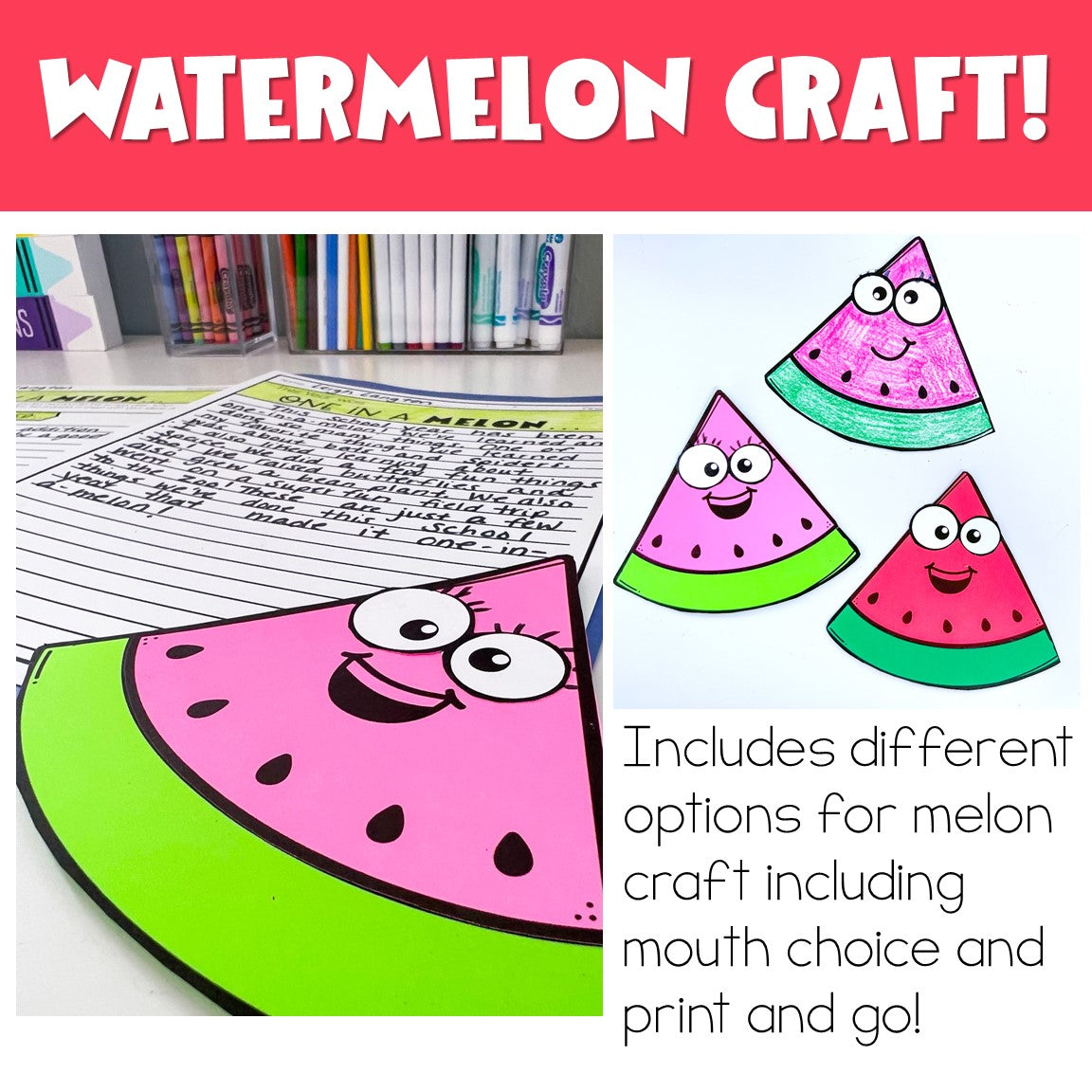 End of Year Writing Activity and Craft This Year Was One in a Melon